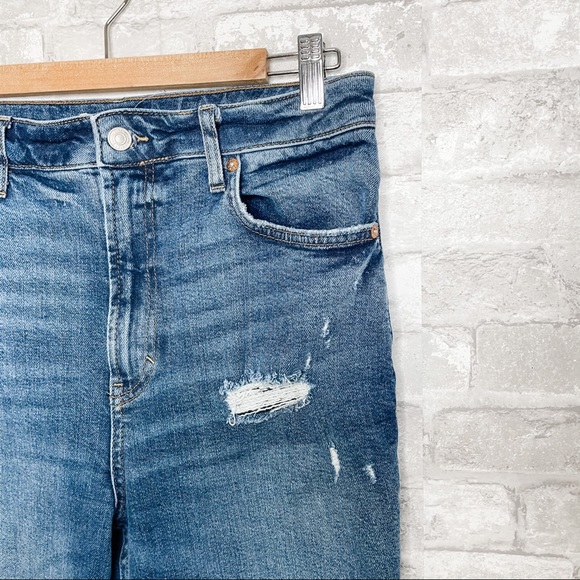 Free People High Waist Slim Straight Jeans Indigo - Picture 7 of 12